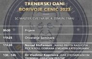 Program - Trenerski dani Borivoje Cenić - nedelja 7. maj, Sportski centar Master u Zemunu